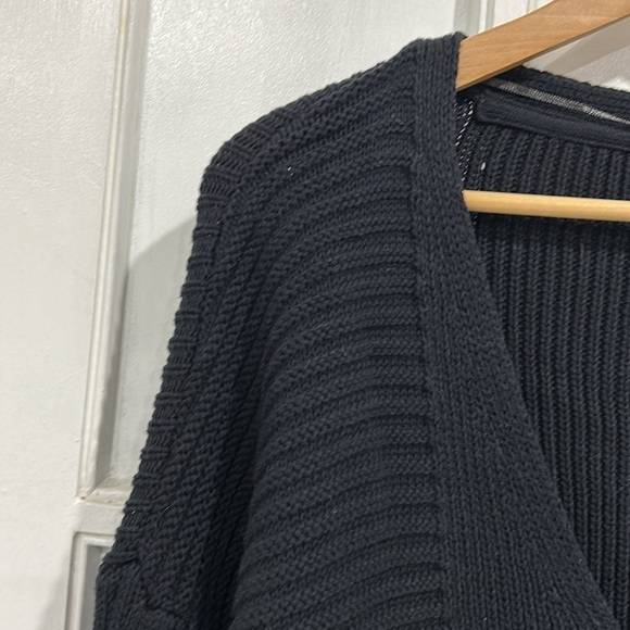 Free People When It Rains Chunky Knit Cotton Oversized Balloon Sleeve Sweater XL - Picture 5 of 10